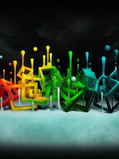 Цветные переплетающиеся кубы обои