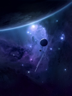 Комета пролетает мимо планеты обои