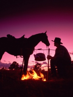 Ковбой на привале обои