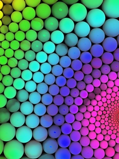 Радужные спирали из шариков обои
