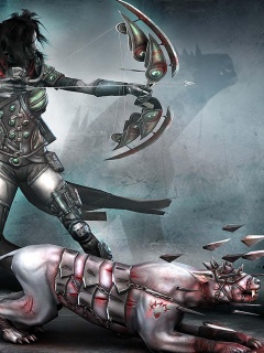 Лучница с боевым псмо обои