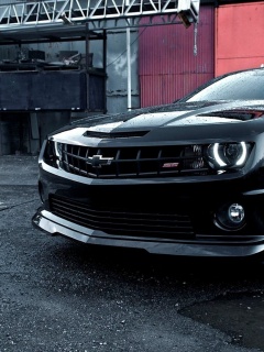 Черный шевроле камаро SS обои