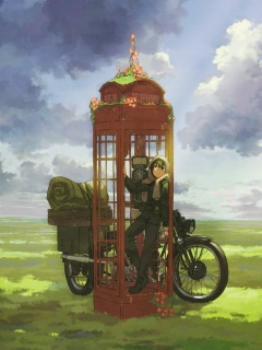 Парень в телефонной будке обои