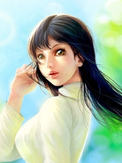 Девушка вполоборота обои