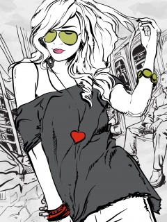 Стильная девушка в метро обои