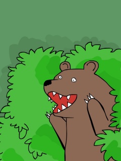 Медведь в кустах обои