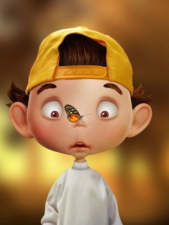 Бабочка на носу обои