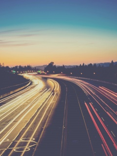 Автострада в огнях обои