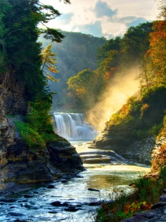 Скалистый водопад обои