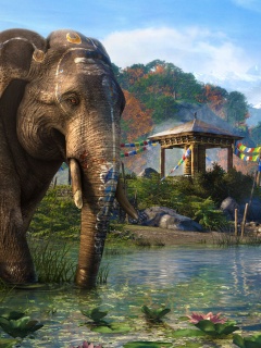 Слоники у воды обои