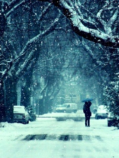 Зимняя улица обои