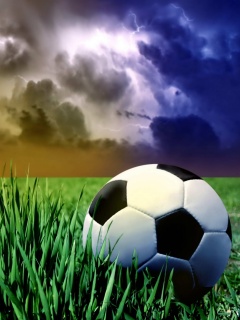 Футбольный мяч на газоне обои
