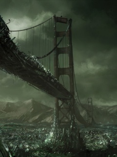 Постапокалиптические Золотые Ворота обои