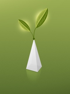 Пирамида и листик обои