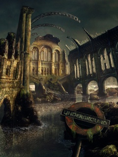 Затопленные руины обои