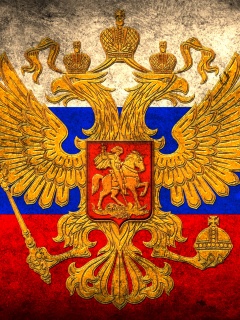 Флаг России в стиле гранж обои