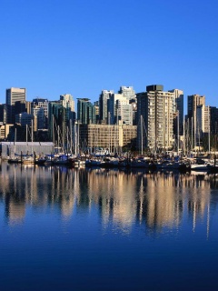 Город у воды обои