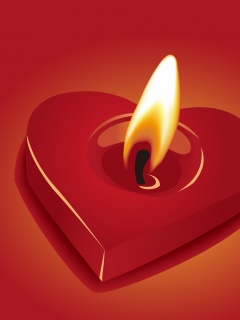 Свеча для Дня всех влюбленных обои