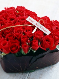 Букет в форме сердца обои