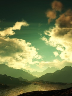 Закат в горах обои