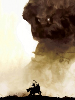 Всадник и огромный голем обои