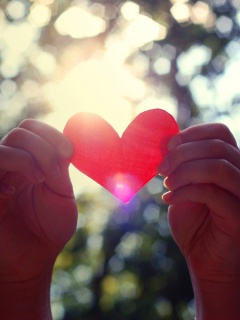 Бумажное красное сердце обои