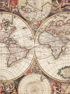 Старинная карта мира обои