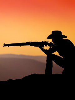 Стрелок на закате обои