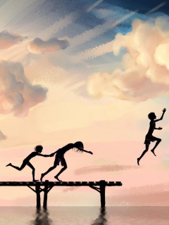 Прыжки с причала обои