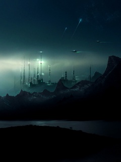 Долина в стиле SciFi обои