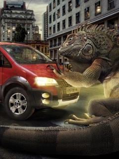 Ящерица в городе обои