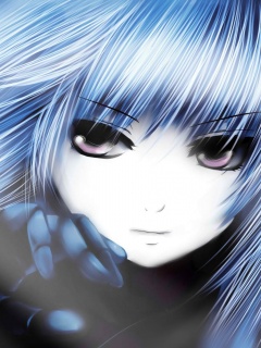 Девушка с голубыми волосами обои