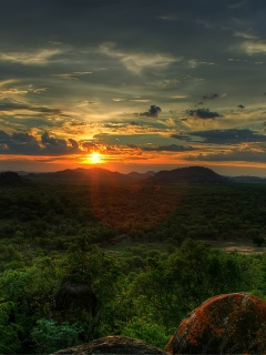 Закат в Африке обои