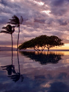 Восход над озером обои