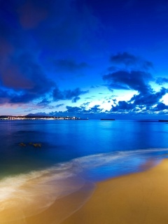 Пляж во франции ночью обои