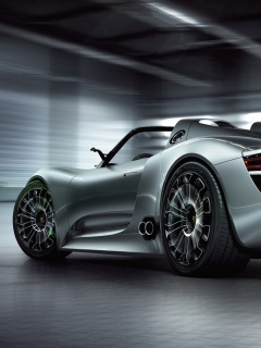 Porsche 918 Spider вид сзади обои