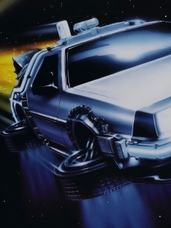 Летающий Делореан обои