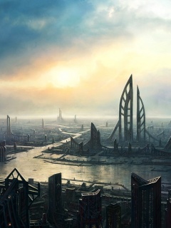 Прекрасный город будущего обои