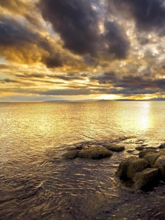 Красивый вид на вечернее море обои