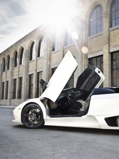 Белая Ламборгини Мурсьелаго обои