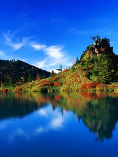 Берег озера в Японии обои