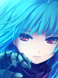 Аниме девушка с голубыми волосами обои