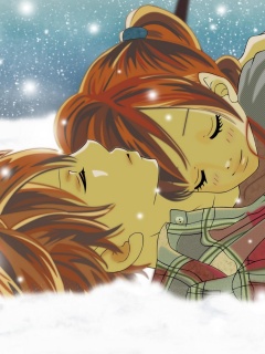 Двое на снегу из Bokura Ga Ita обои