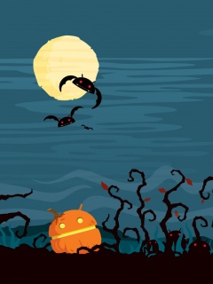Хэллоуин в стиле Google Android обои