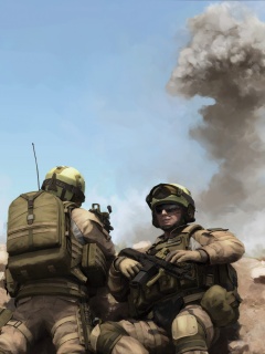 Солдаты в пустыне обои