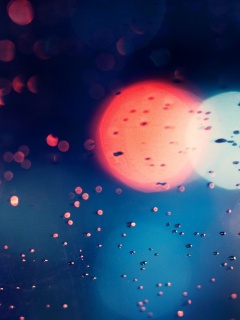 Огни, стекло и капли обои