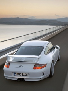 Порше на дамбе обои