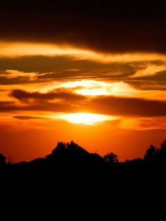 Оранжевый закат обои