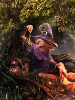 Ведьма варит зелье обои