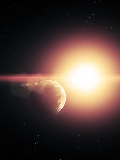Планета на фоне звезды обои